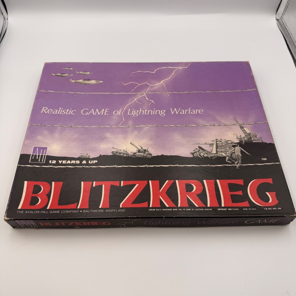 Vintage 1965 Blitzkrieg Avalon Hill Board Game Realistic Lightning Warfare 700